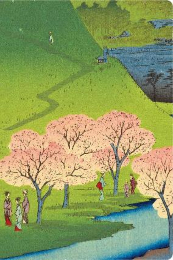 Hiroshige Cherry Blossoms Lined Hardcover Journal: Blank Notebook with Ribbon Bookmark