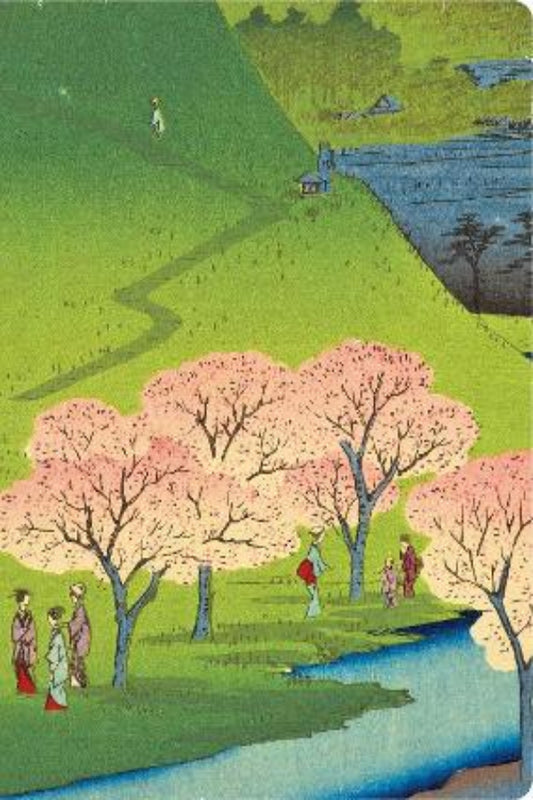 Hiroshige Cherry Blossoms Lined Hardcover Journal: Blank Notebook with Ribbon Bookmark